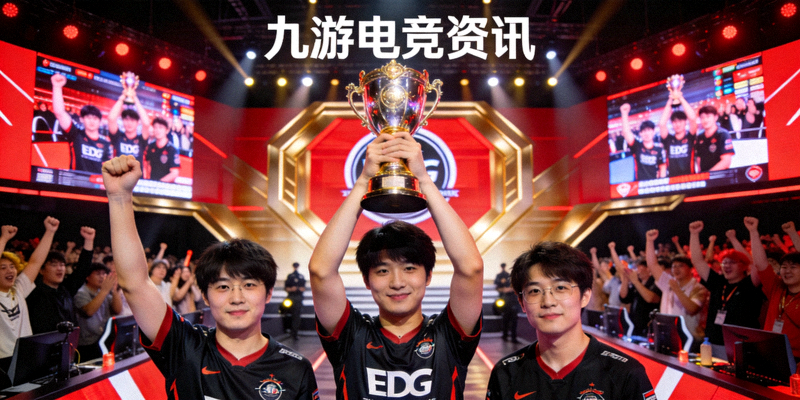 EDG战队捧杯 电竞比赛现场 九游电竞资讯